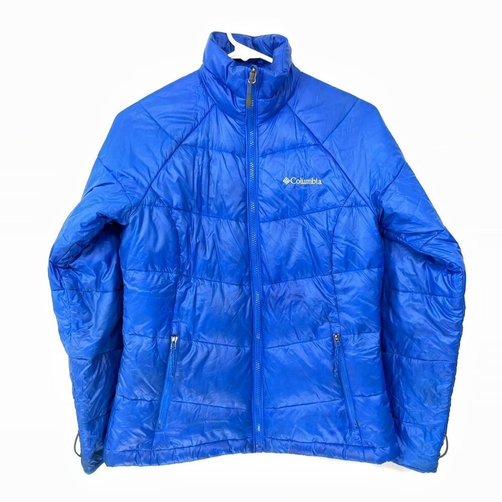 Columbia Women's XS Down Feather Jacket Omni Heat Interchange Turbodown Blue‎